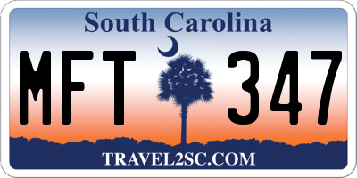 SC license plate MFT347