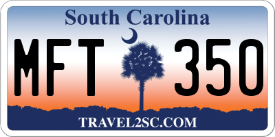SC license plate MFT350