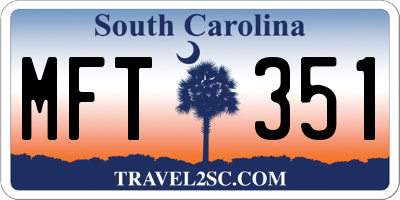 SC license plate MFT351