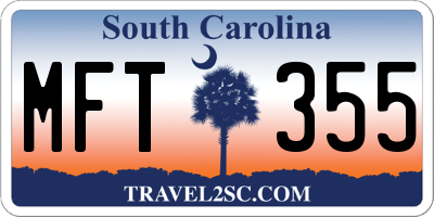 SC license plate MFT355