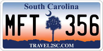 SC license plate MFT356