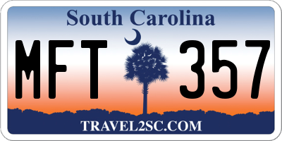 SC license plate MFT357