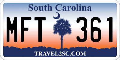 SC license plate MFT361