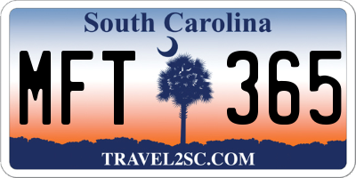 SC license plate MFT365