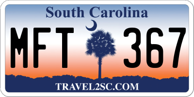 SC license plate MFT367