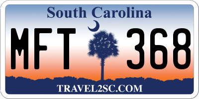 SC license plate MFT368