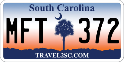 SC license plate MFT372