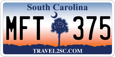 SC license plate MFT375