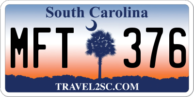 SC license plate MFT376