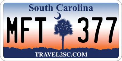 SC license plate MFT377