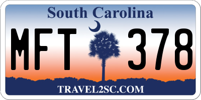 SC license plate MFT378