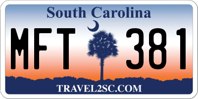 SC license plate MFT381