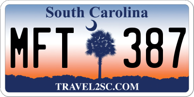 SC license plate MFT387