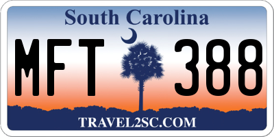 SC license plate MFT388