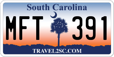 SC license plate MFT391