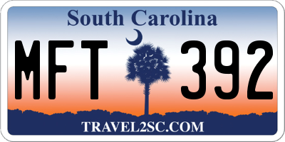 SC license plate MFT392
