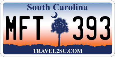 SC license plate MFT393