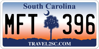 SC license plate MFT396