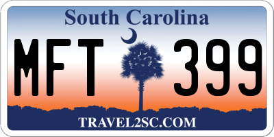 SC license plate MFT399