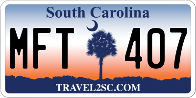 SC license plate MFT407