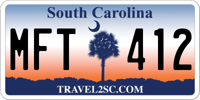 SC license plate MFT412