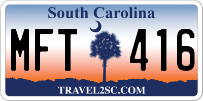 SC license plate MFT416