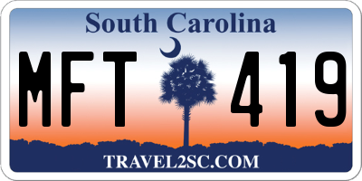 SC license plate MFT419