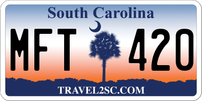 SC license plate MFT420