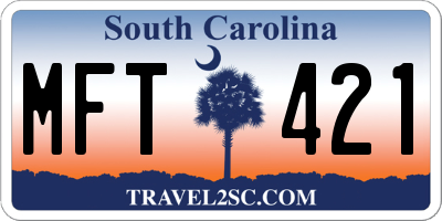 SC license plate MFT421