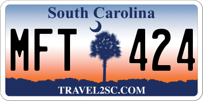 SC license plate MFT424