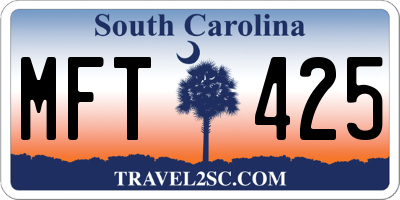 SC license plate MFT425