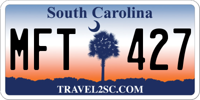 SC license plate MFT427