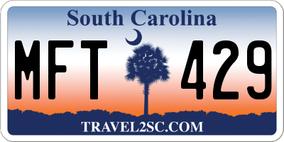 SC license plate MFT429