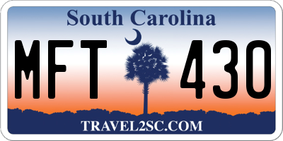 SC license plate MFT430