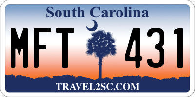 SC license plate MFT431