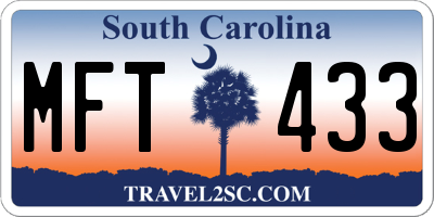 SC license plate MFT433