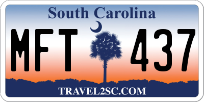 SC license plate MFT437