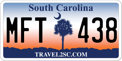 SC license plate MFT438