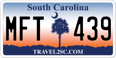 SC license plate MFT439