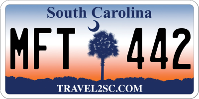 SC license plate MFT442