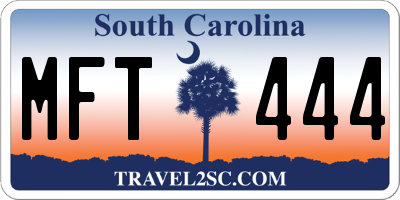 SC license plate MFT444