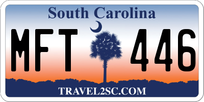 SC license plate MFT446
