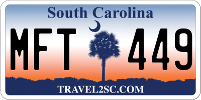 SC license plate MFT449