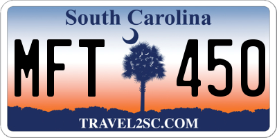 SC license plate MFT450