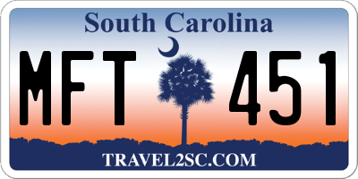 SC license plate MFT451