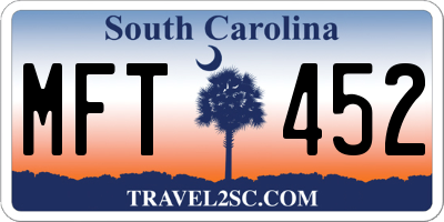 SC license plate MFT452