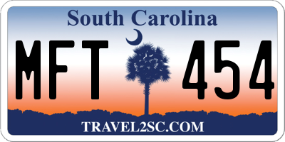 SC license plate MFT454