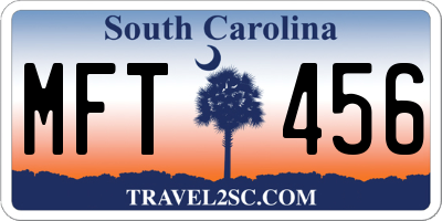 SC license plate MFT456