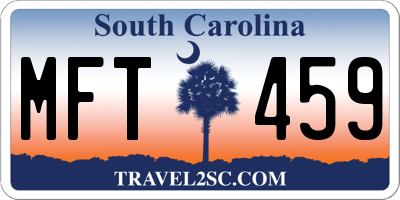 SC license plate MFT459