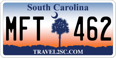 SC license plate MFT462